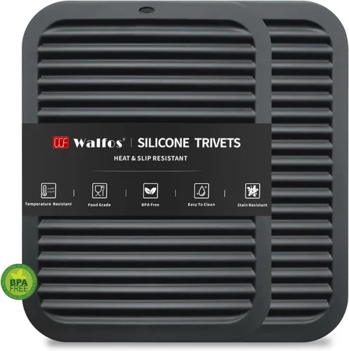 Walfos Salvamanteles de silicona para ollas y sartenes calientes - Almohadillas calientes resistentes al calor para encimera de cocina - Alfombrilla