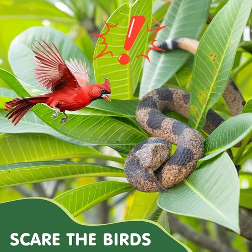 Miniatura 3 de 2 serpientes falsas realistas para jardín, mantienen alejados a pájaros y ardillas, juguete de serpiente de cascabel, accesorio de broma