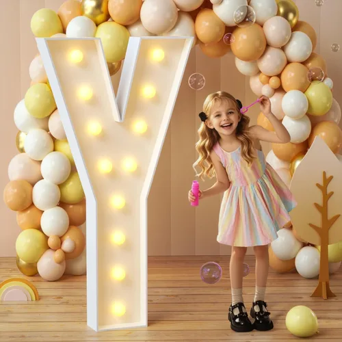 Miniatura 84 de imprsv Letras de marquesina iluminadas, letras de mosaico de 1.2 m con luz para decoración de baby shower, graduación, gran J para decoraciones
