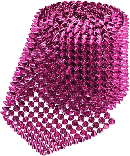 Miniatura 3 de uxcell 1 yarda de puntada en cono de punta, 12 filas de plástico con parte trasera plana, remache punk, cinta para manualidades, bolsos, decoración