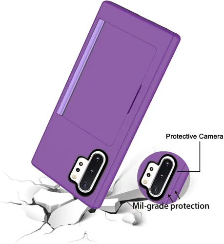 Miniatura 6 de Asuwish Funda para teléfono Samsung Galaxy Note 10 Plus Glaxay Note10+ 5G con protector de pantalla y soporte para tarjeta de crédito híbrido Gaxaly