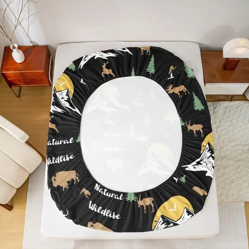Miniatura 7 de Erosebridal Happy Camping - Juego de sábanas tamaño individual para niños, diseño de animales del bosque del bosque, para bebés, niños y niñas