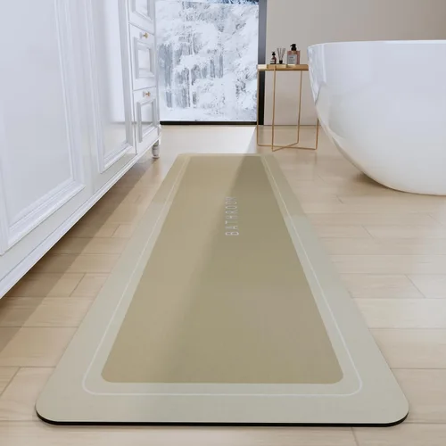 Miniatura 31 de Tapete de baño, tapetes de baño súper absorbentes, antideslizantes, de secado rápido, tapetes de goma fina para piso de baño que caben debajo