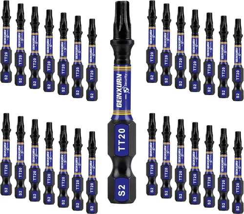 Miniatura 22 de Geinxurn Juego de brocas de destornillador magnético de impacto de seguridad T15 de 2 pulgadas, juego de brocas de potencia de cabeza Torx #15 de 51