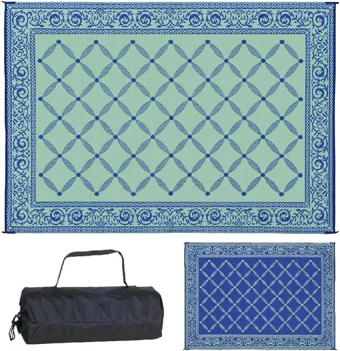 Miniatura 8 de Estera reversible Reversible Mats 119127, color marrón/beige de 9 x12 pies, Beige