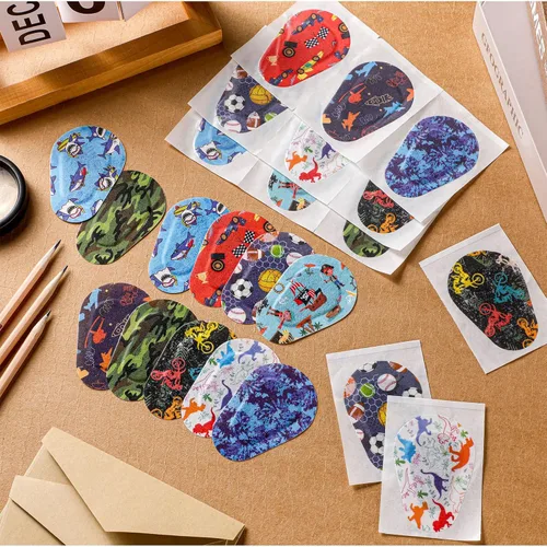 Miniatura 6 de Toulite 90 parches adhesivos para los ojos para niños, sin látex, desechables, lindos vendajes adhesivos para ambliopía, bloqueo de luz, ojos