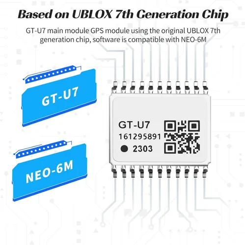 Miniatura 2 de GT-U7 Módulo GPS Navegación Satélite Posicionamiento Receptor GPS Drone Microcontrolador Compatible con NEO-6M 51 Microcontrolador STM32 Arduino UNO