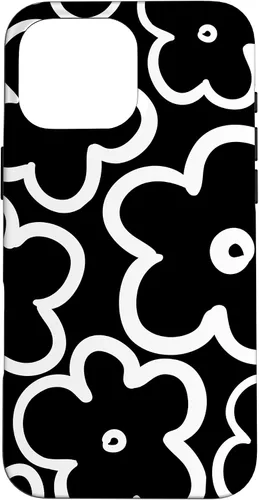 Miniatura 19 de Cute Flower Pattern Large Wildflower Black and White Floral Case for iPhone 17