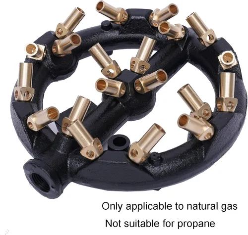 Miniatura 4 de TFCFL Quemador de chorro, 20 puntas G1/2, boquilla de forma redonda, cuerpo de hierro fundido de gas natural con puntas de latón para wok chino