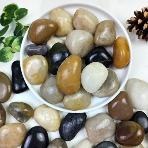 YISZM 5 libras de cantos rodados para plantas de interior, piedras de río de 1-2 pulgadas de color mixto altamente pulidas, piedras decorativas para