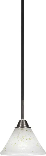 Miniatura 303 de Toltec Lighting Paramount - Mini colgante de 1 luz en acabado negro mate con cristal de arte perla de 7 pulgadas y estilo negro