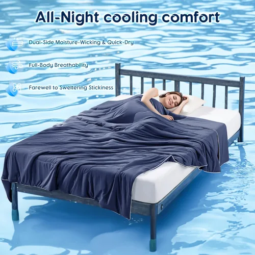 Miniatura 3 de Manta refrescante para personas que duermen con calor y sudores nocturnos, edredón refrescante, ropa de cama de verano transpirable ligera de doble