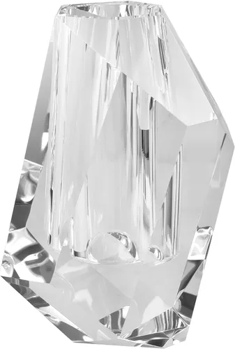 Jarrón de cristal para decoración del hogar de 7.87 pulgadas, diseño multifacético, centros de mesa de decoración para boda o regalo, color
