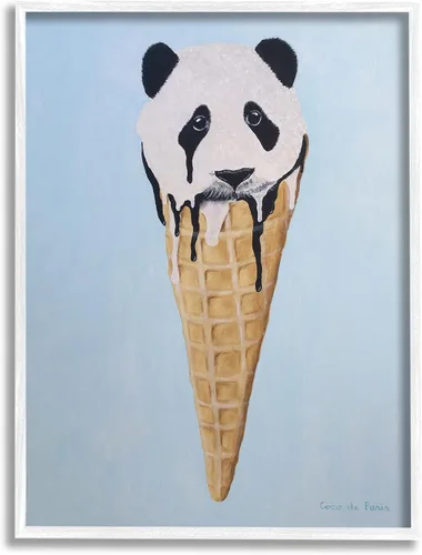 Miniatura 8 de Stupell Industries Adorable oso panda helado helado waffle, diseño de Coco de Paris