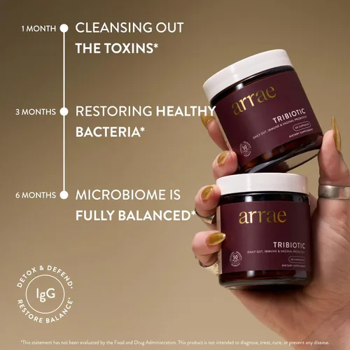 Miniatura 4 de Arrae Tribiotic, probióticos para mujeres, apoyo para el equilibrio del pH vaginal, salud intestinal, inmune y femenina, prebióticos, probióticos