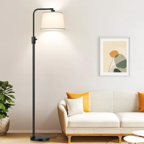 Miniatura 21 de Nintiue Lámpara de pie dorada regulable, bombilla LED Edison de 1000 lm incluida, lámparas de pie de arco para sala de estar con base de mármol