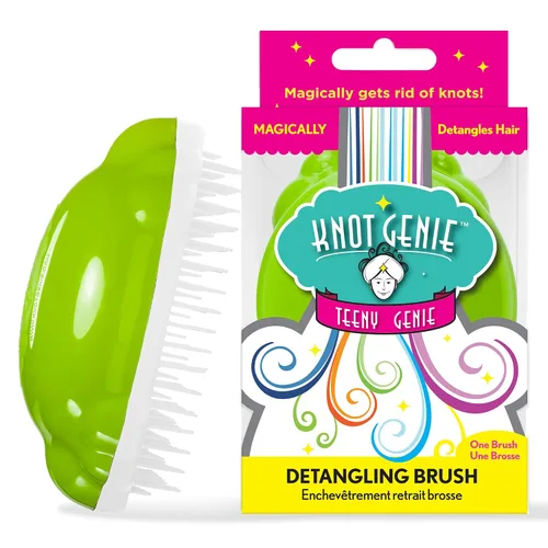 Miniatura 19 de Knot Genie Teeny - Cepillo desenredante para niños (sueño de aguamarina), cepillo desenredante perfecto para cabello rizado, separa suavemente