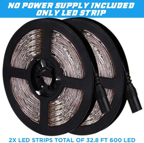 Miniatura 2 de Tiras de luces LED verdes de 32.8 pies, impermeables IP65 SMD2835 regulables 600 LEDs 12V cortables para gabinete, automóvil, bar, dormitorio