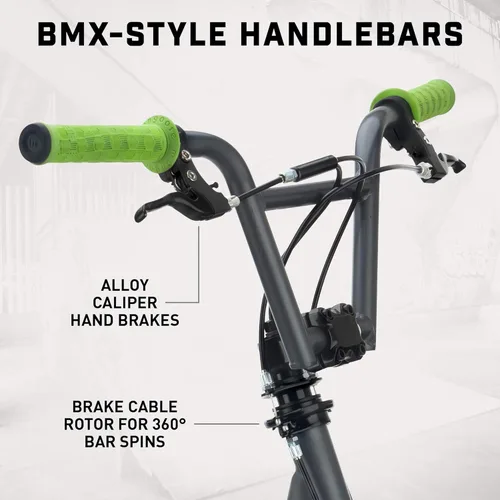 Miniatura 3 de Mongoose Expo Patinete, manillar estilo BMX y rotor de cable de freno, plataforma ancha para niños, jóvenes, niños y niñas de 6 años en adelante