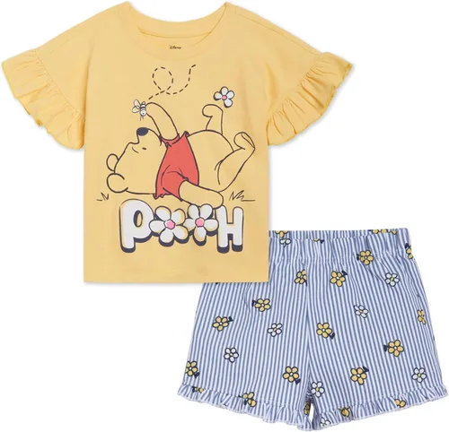 Miniatura 8 de Conjunto de camiseta floral y pantalones cortos de sarga Disney para bebés hasta niños grandes, tallas de 12 meses a 14-16