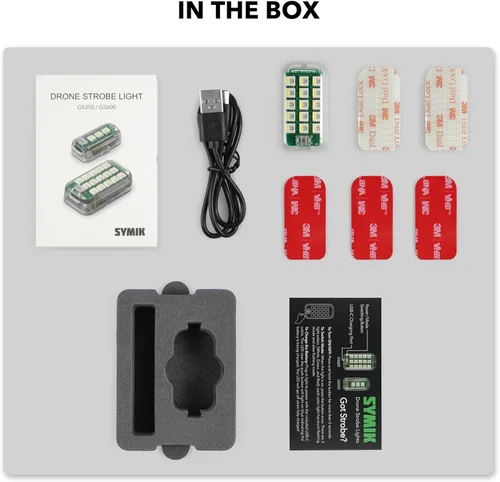 Miniatura 8 de SYMIK GS600 - Luz estroboscópica para dron, distancia de visibilidad de 3.7 mi (3.7 millas), color blanco/rojo/verde, cumple con el requisito