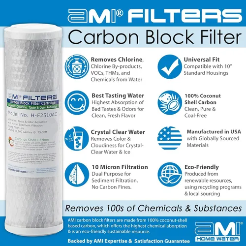 Miniatura 4 de APPLIED MEMBRANES INC. Reemplazo del filtro de ósmosis inversa AMI Juego de prefiltro para sistemas de filtración de agua de 5 etapas
