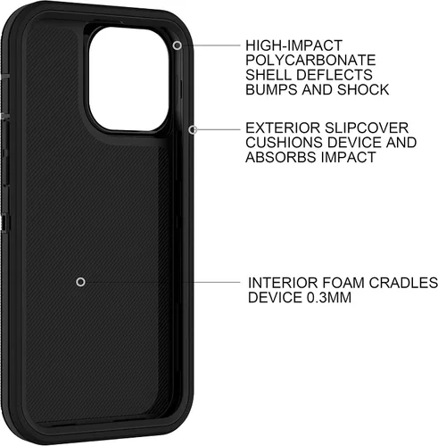 Miniatura 6 de MXX Funda compatible con iPhone 13 Pro Max, 3 capas súper protectoras, cuerpo resistente, resistente a golpes y polvo, diseñada para Apple 13 Pro