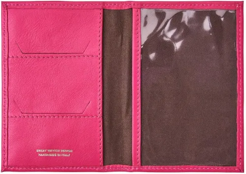 Miniatura 2 de Maxwell Scott - Funda para pasaporte de piel de lujo, diseño de napa de Prato, hecho a mano en Italia, Rosado, Cartera de viaje