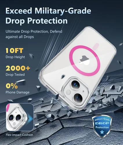Miniatura 1770 de FNTCASE Funda para iPhone 13 Pro-Max: Fundas magnéticas transparentes compatibles con Magsafe Slim anti amarillamiento protección contra caídas
