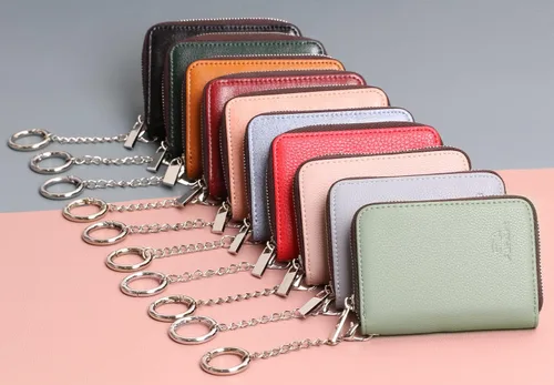 Miniatura 7 de FurArt Cartera con Cremallera para Mujeres, Cartera con Bloqueo RFID para Tarjetas de Crédito, Portador de Tarjetas de Presentación, Cartera Llavero