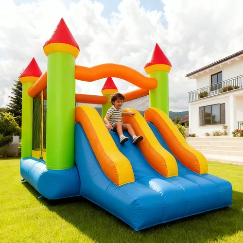 Miniatura 9 de Casa hinchable inflable para niños de 3 a 10 años, casa hinchable con gran tobogán y soplador, 13 pies de largo x 8.2 pies de ancho x 8 pies