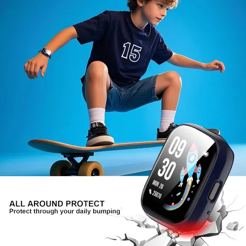 Miniatura 4 de Compatible con BIGGERFIVE Smart Watch, Lamshaw Hard PC Case con protector de pantalla compatible con BIGGERFIVE BW02 Smart Watch/Brave 2-1.8 negro