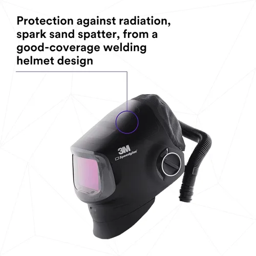 Miniatura 6 de Casco de soldadura 3M Speedglas G5-01 y conjunto PAPR Adflo de alta altitud, sin ADF, resistente con visera abatible, diseño compacto con suspensión