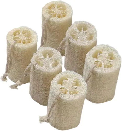Esponja exfoliante de esponja natural para el cuerpo, esponja exfoliante de esponja natural para adultos, hombres y mujeres (6 unidades)