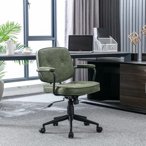 Miniatura 3 de HEAH-YO Juego de 1 sillas de escritorio modernas sin brazos, silla giratoria para computadora con ruedas y reposabrazos, silla de oficina ajustable