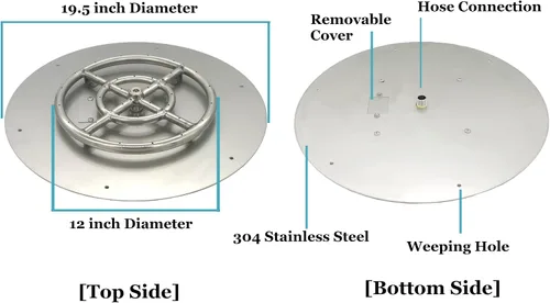 Miniatura 2 de Kit de sartén y quemador plano redondo de acero inoxidable de 20 pulgadas de diámetro para exteriores