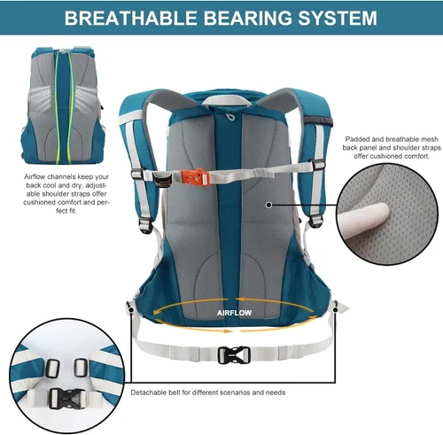 Miniatura 3 de MOUNTAINTOP - Mochila de senderismo de 35L, mochila de viaje ligera, mochila de día para hombres y mujeres de camping al aire libre