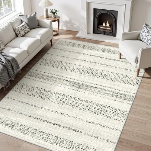 Miniatura 21 de Miukiki Alfombra marroquí lavable de 2 x 3 pies para sala de estar, antideslizante, plegable, grande y suave, para comedor y dormitorio