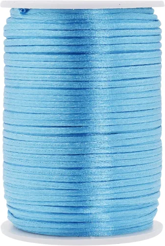 Miniatura 58 de Mandala Crafts Cordón de Satén de Nailon 2mm Cordón Rattail Champagne - 100 Yardas Cordón de Nailon Chino para Nudos Cordón de Seda Cola de Rata