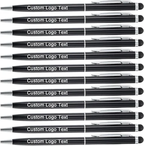 Bolígrafos personalizados con nombre, icono, logotipo, texto, bolígrafo personalizado con lápiz capacitivo para iglesia de negocios, 100 unidades,