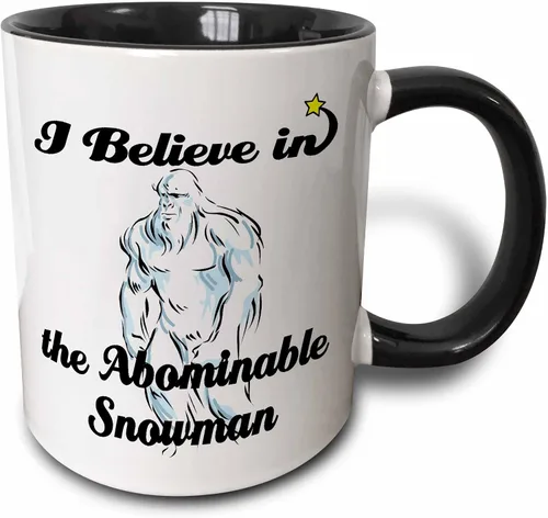 dooni Designs Creo en diseños – Creo en Abominable Snowman – Tazas, Negro/Blanco