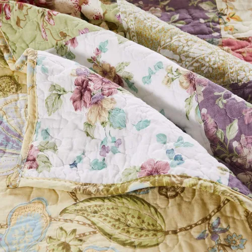Miniatura 3 de Greenland Home Blooming Prairie, juego de colcha matrimonial de 3 piezas, Algodón, Multicolor, Completo