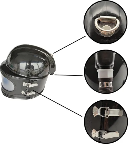 Miniatura 3 de Casco Sandblaster Seguro con Alimentación de Aire, Casco de Arenado, Protector de Hombro, Capucha de Arenado, Termostato Sandblaster, 5 Piezas