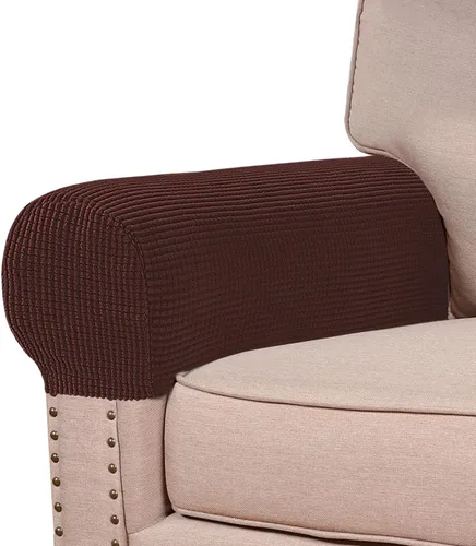 Miniatura 10 de Turquoize Fundas elásticas para reposabrazos para sillas y sofás, fundas para reposabrazos de sofá de elastano y jacquard, protector de muebles