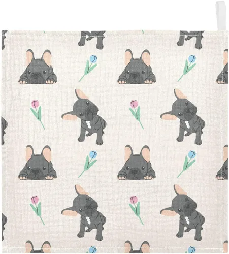 Miniatura 8 de Toallas de algodón para bebé, toallas de baño unisex para recién nacidos, toallitas naturales para piel delicada, 11.8 x 11.8 pulgadas, paquete de 5