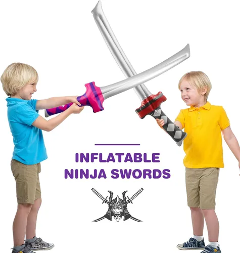 Miniatura 3 de Paquete de 30 armas inflables de 30 pulgadas de ninja katana de samurái, armas inflables para niños, Halloween, piscina, suministros de fiesta