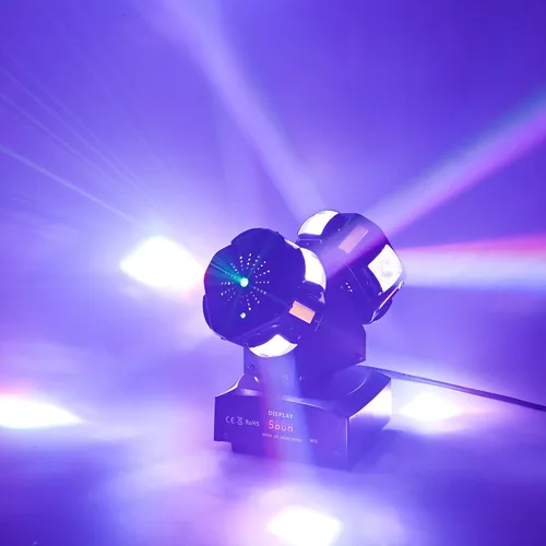 Miniatura 9 de Luz de Escenario de Cabeza Móvil RGBW 12LED Luces de Haz Giratorio Luces de Iluminación Ascendente de Escenario para Eventos Activada por Sonido