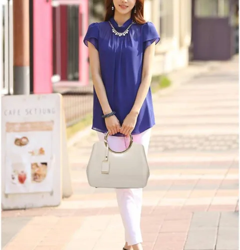 Miniatura 3 de Rullar Bolso elegante de las mujeres y bolso de la manija superior del bolso de la manija de la bolsa de cuero de patente de la totalizador