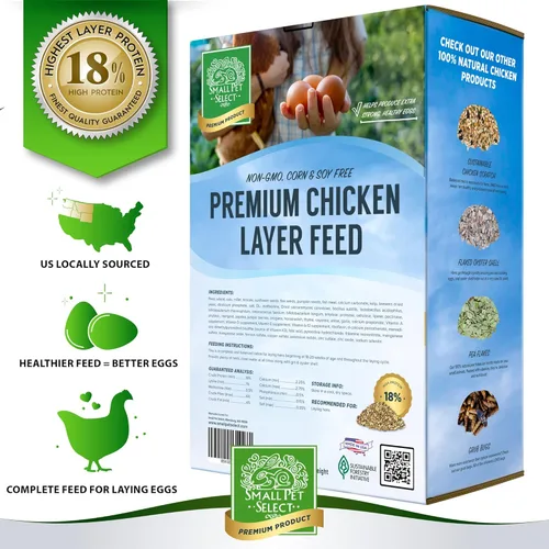 Miniatura 2 de Small Pet Select Pellets de alimentación de capa de pollo, alimento para pollos y gallinas ponedoras, aves de corral y aves acuáticas, alto