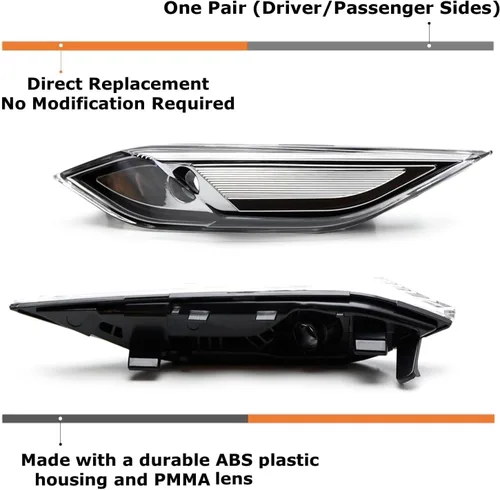 Miniatura 2 de iJDMTOY Lente transparente europea/carcasa reflectante cromada para parachoques delantero, compatible con 2011-14 Pre-LCI Porsche Cayenne (958)